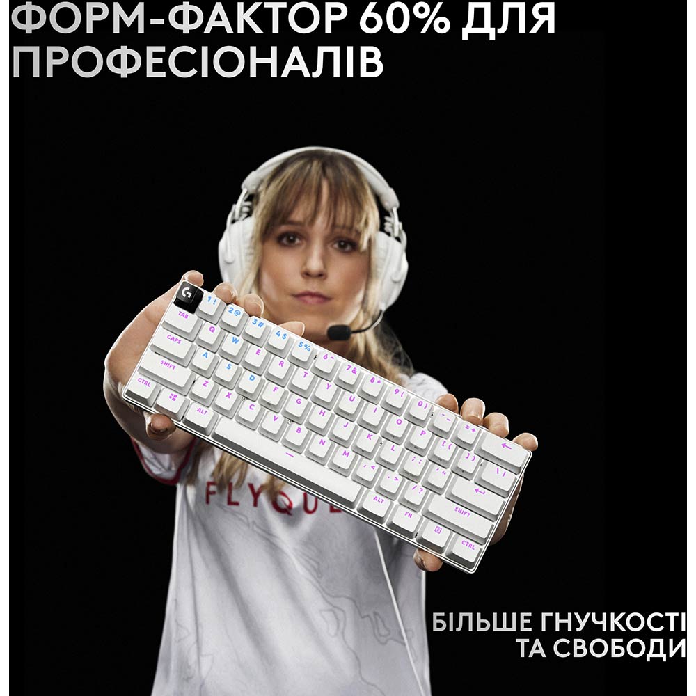 Внешний вид Клавиатура LOGITECH G Pro X 60 Lightspeed Wireless/Bluetooth White (920-011930)