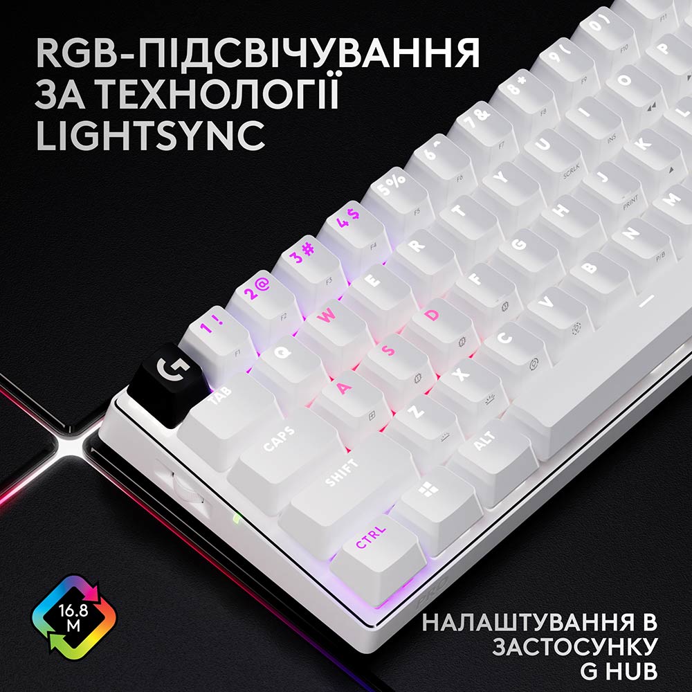 Заказать Клавиатура LOGITECH G Pro X 60 Lightspeed Wireless/Bluetooth White (920-011930)