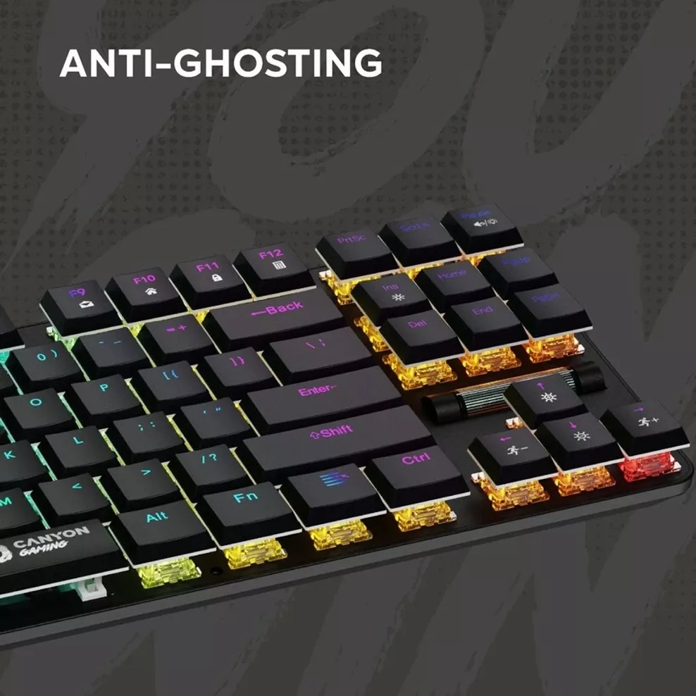 Зовнішній вигляд Клавіатура CANYON Cometstrike GK-50 RGB TKL ENG/UKR Black (CND-SKB50-US)