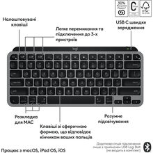 Клавиатура LOGITECH MX Keys Mini For Mac Minimalist Wireless Illuminated Space Grey (920-012652)