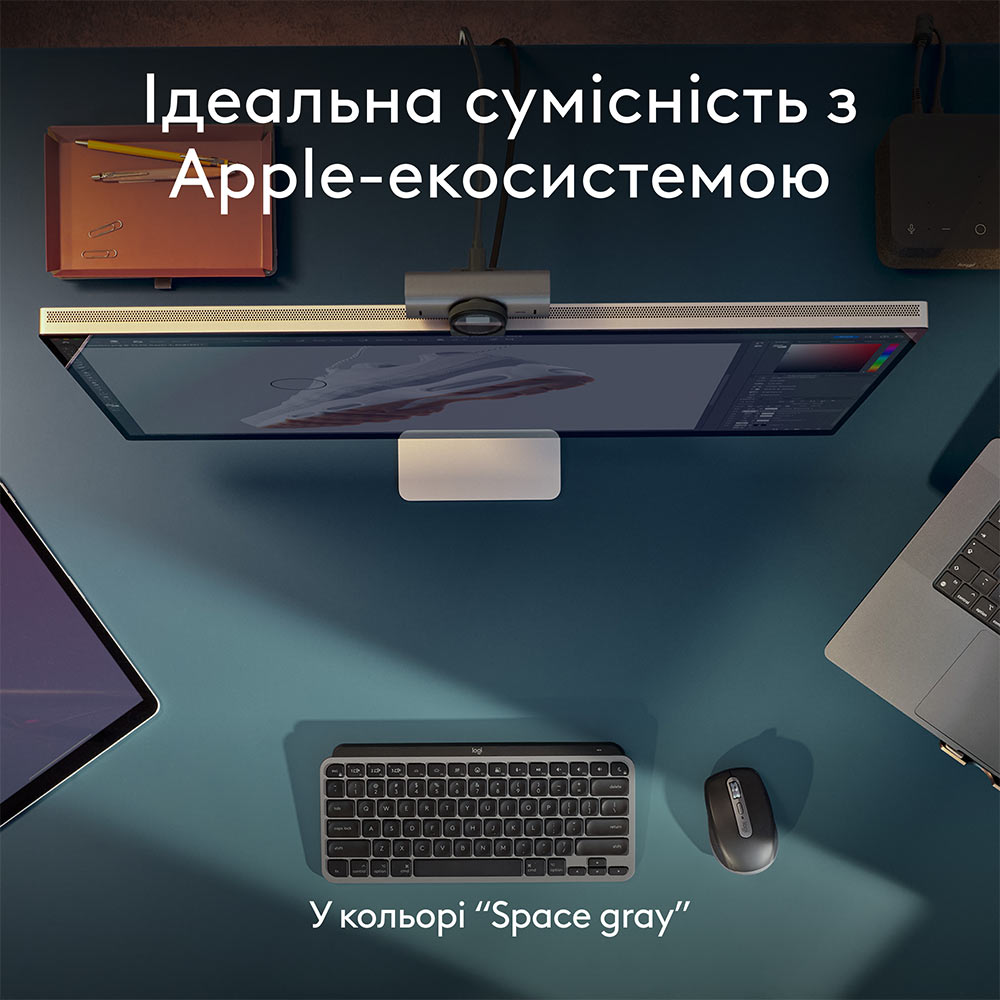Внешний вид Клавиатура LOGITECH MX Keys Mini For Mac Minimalist Wireless Illuminated Space Grey (920-012652)