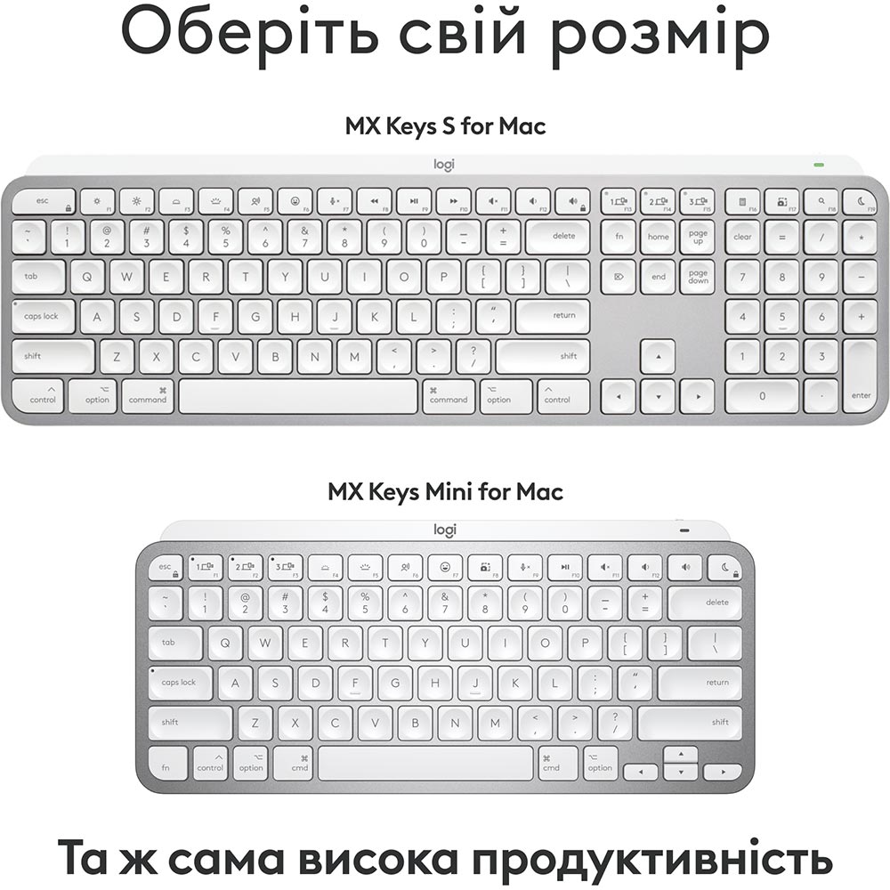 В Украине Клавиатура LOGITECH MX Keys S for Mac Pale Grey (920-011638)