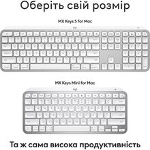 Клавиатура LOGITECH MX Keys S for Mac Pale Grey (920-011638)