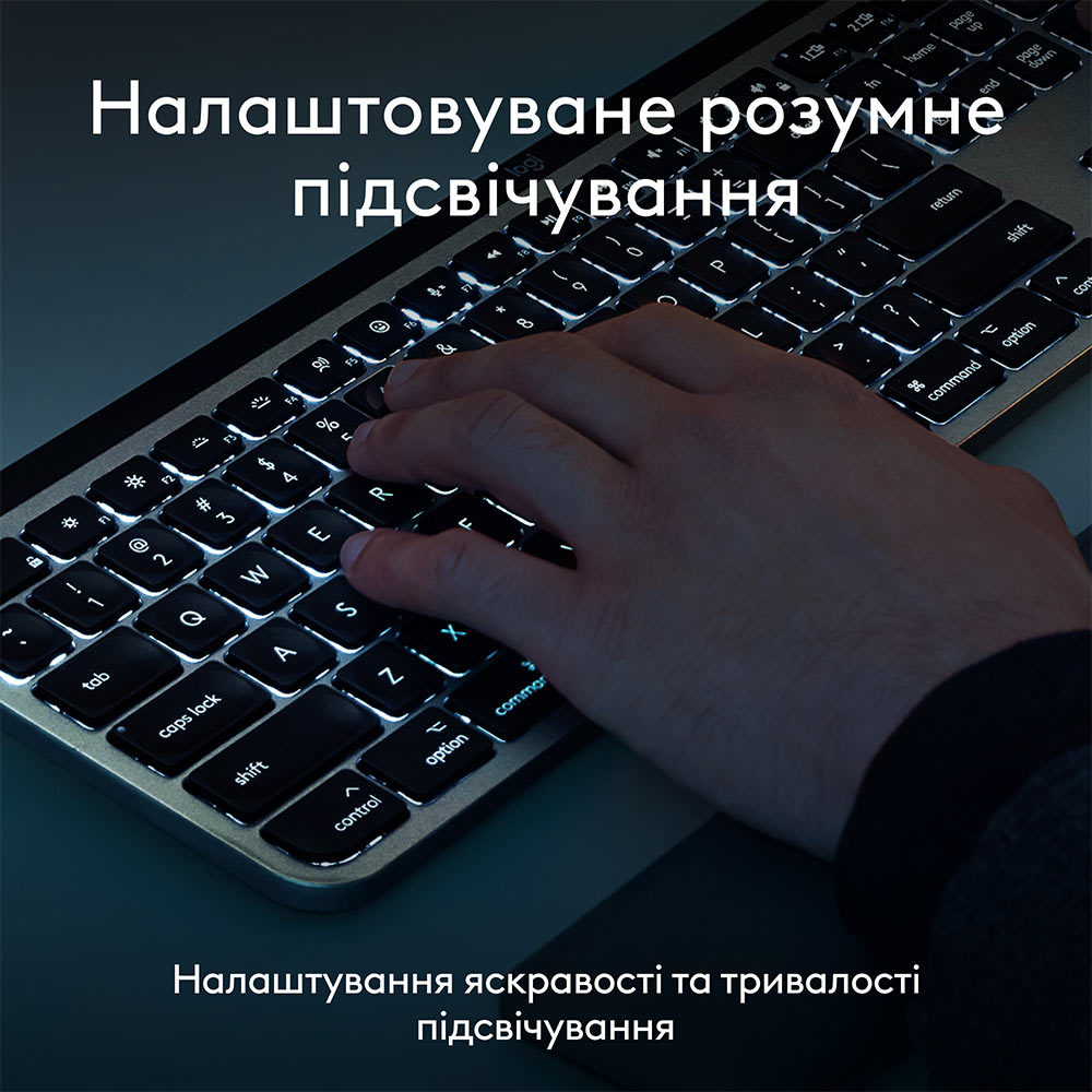 Внешний вид Клавиатура LOGITECH MX Keys S for Mac Space Grey (920-011637)