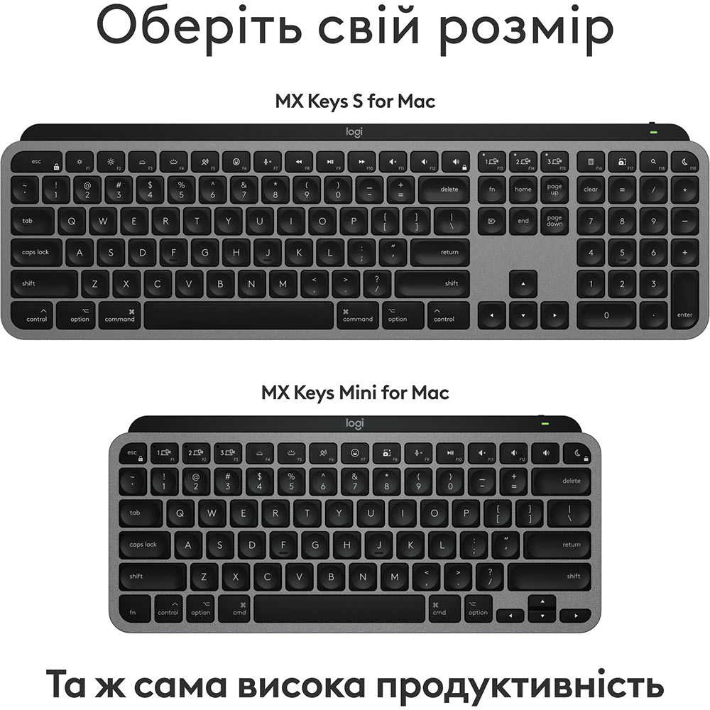 В Украине Клавиатура LOGITECH MX Keys S for Mac Space Grey (920-011637)