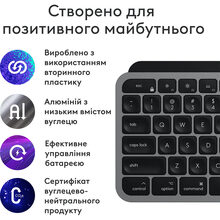 Клавиатура LOGITECH MX Keys S for Mac Space Grey (920-011637)