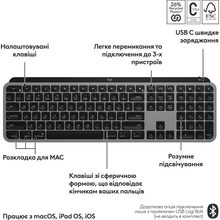 Клавиатура LOGITECH MX Keys S for Mac Space Grey (920-011637)