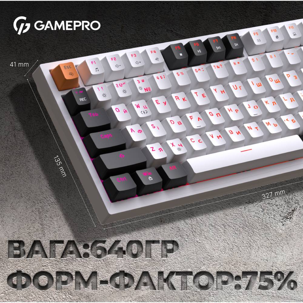 В Фокстрот Клавиатура GamePro MK160 Outemu Red Hot-Swap USB White (MK160W)