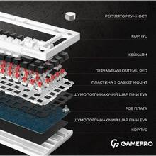 Клавиатура GamePro MK160 Outemu Red Hot-Swap USB White (MK160W)