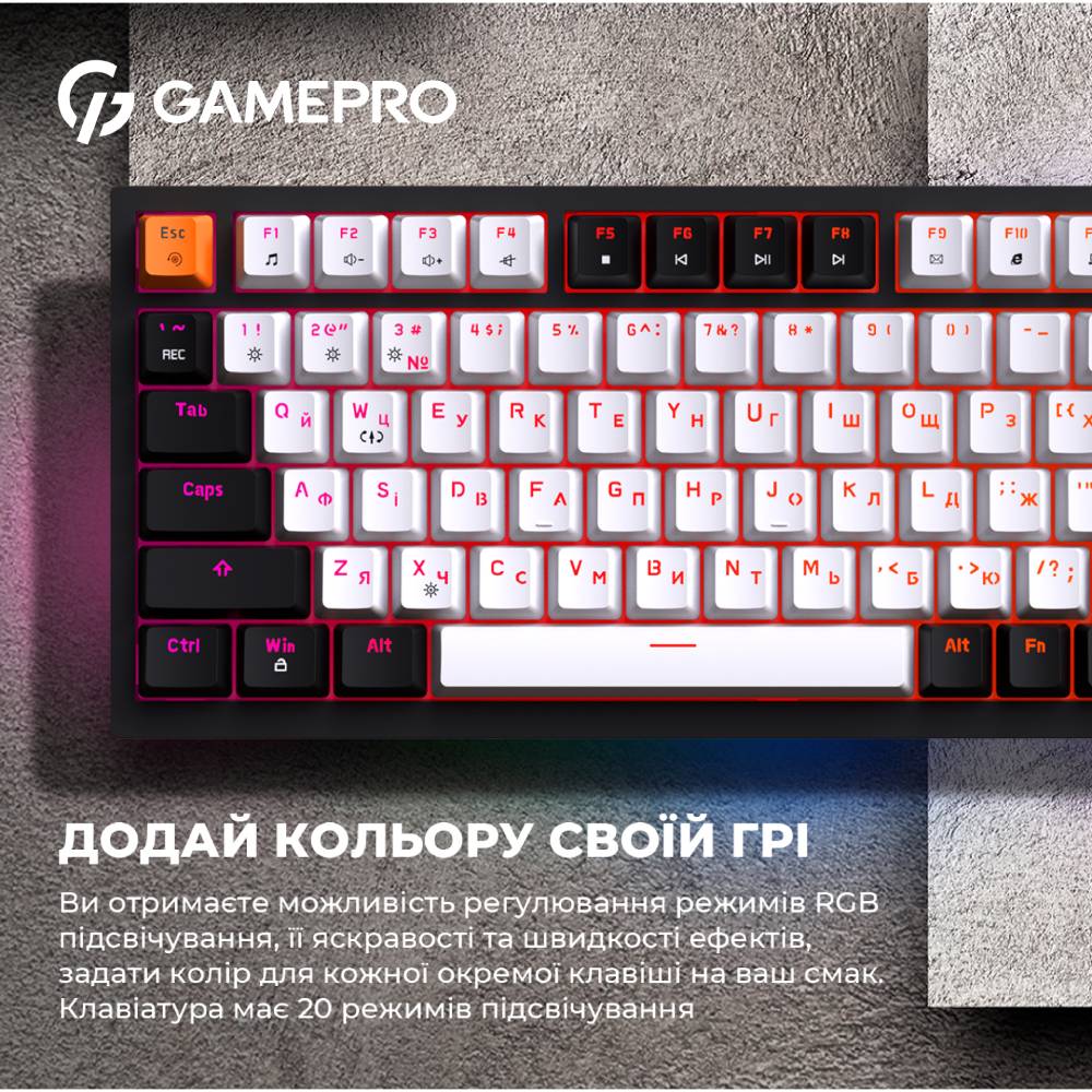 Огляд Клавіатура GamePro MK160 Outemu Red Hot-Swap USB Black (MK160B)