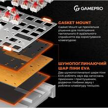 Клавиатура GamePro MK180W Hot-Swap Red Swich RGB White (MK180W)