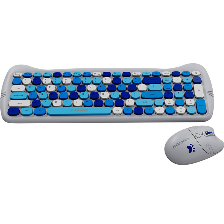 Комплект CANYON HSET-W6 Kitty Edition Blue (CNS-HSETW6BL) Підключення бездротове