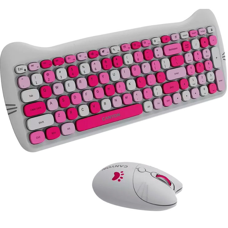 Комплект CANYON HSET-W6 Kitty Edition Pink (CNS-HSETW6PK) Конструкція мембранна