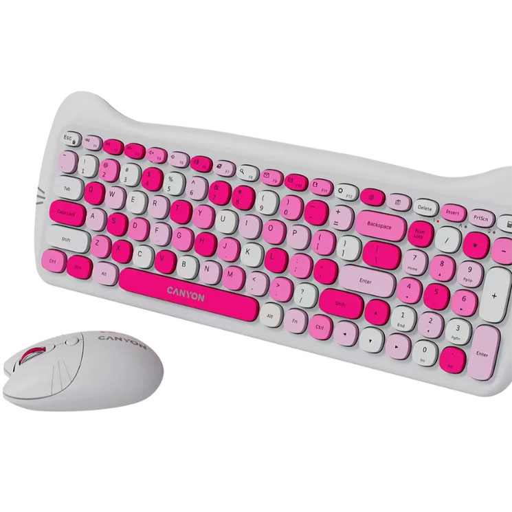 Комплект CANYON HSET-W6 Kitty Edition Pink (CNS-HSETW6PK) Підключення бездротове