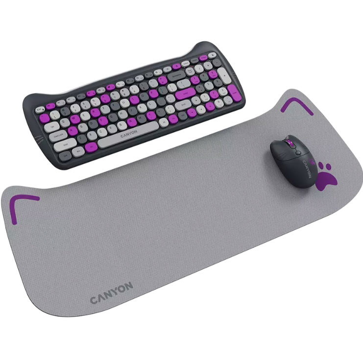 Комплект CANYON HSET-W6 Kitty Edition Violet (CNS-HSETW6VT) Підключення бездротове