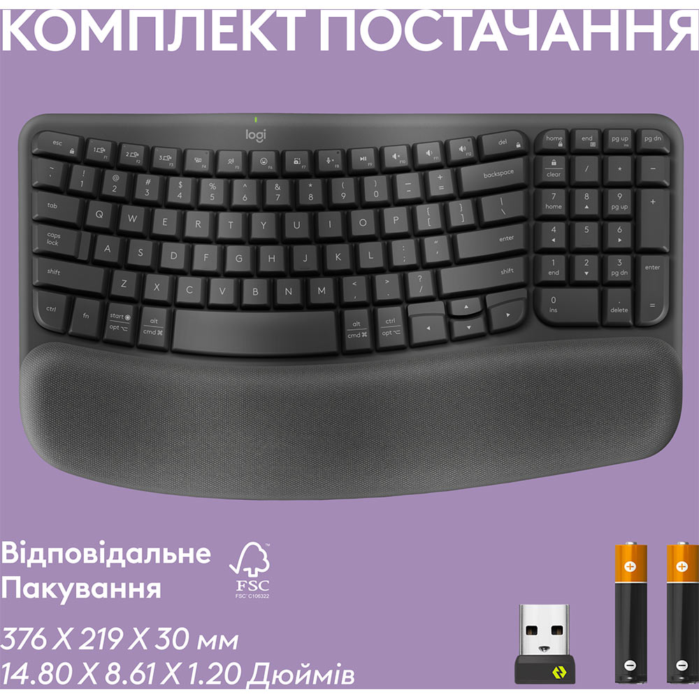 Изображение Клавиатура LOGITECH Wave Keys Bluetooth/Wireless Black (920-012304)