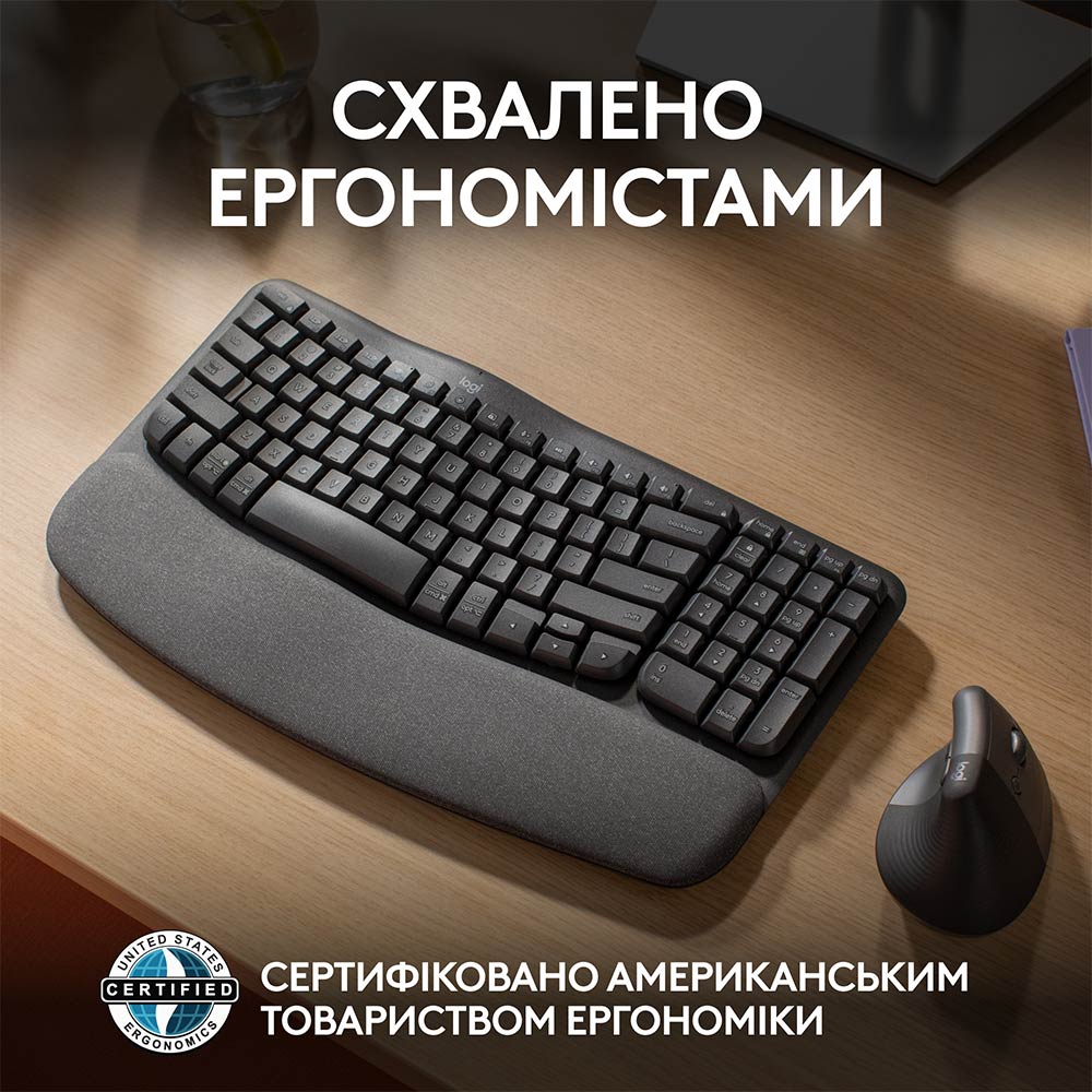 Клавіатура LOGITECH Wave Keys Bluetooth/Wireless Black (920-012304) Підключення бездротове