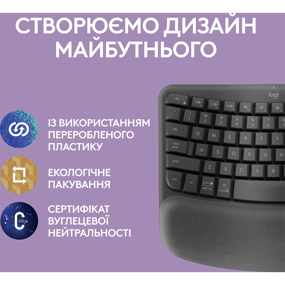 Покупка Клавіатура LOGITECH Wave Keys Bluetooth/Wireless Black (920-012304)