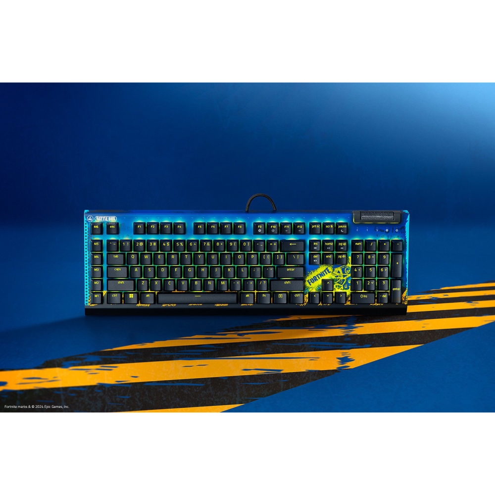 Зовнішній вигляд Клавіатура RAZER BlackWidow V4 X Yellow Switch FORTNITE (RZ03-04703600-R3M1)