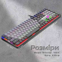 Клавіатура GAMEPRO MK145R Red Swich Low Profile Dark Gray