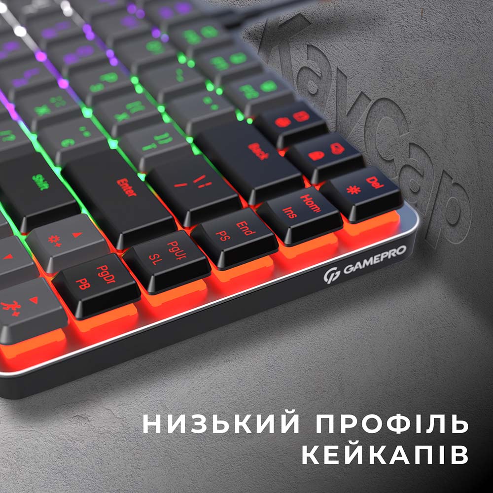 Клавиатура GAMEPRO MK140R Red Swich Low Profile Dark Gray (MK140R) Подключение проводное