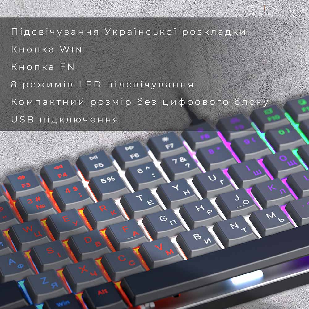 Заказать Клавиатура GAMEPRO MK140R Red Swich Low Profile Dark Gray (MK140R)