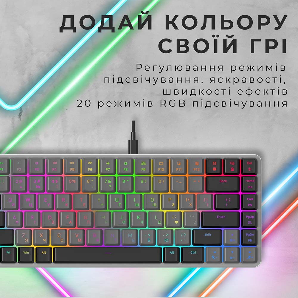 В интернет магазине Клавиатура GAMEPRO MK141R Red Swich Low Profile Dark Gray RGB (MK141R)