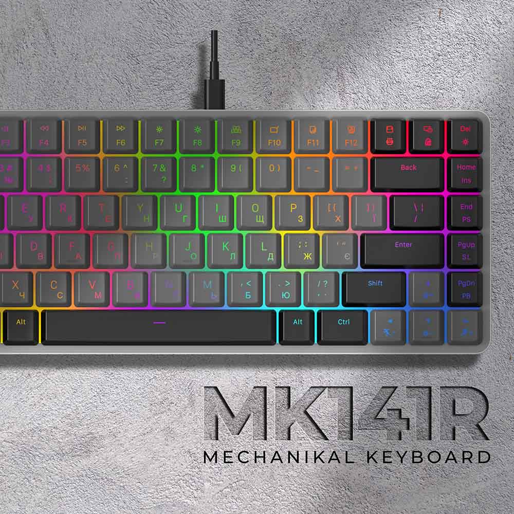 Клавиатура GAMEPRO MK141R Red Swich Low Profile Dark Gray RGB (MK141R) Конструкция механическая