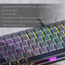 Клавиатура GAMEPRO MK141R Red Swich Low Profile Dark Gray RGB (MK141R)