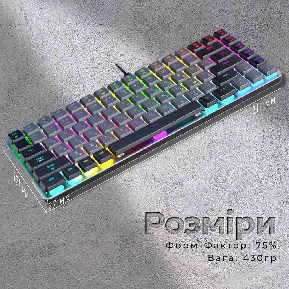 Заказать Клавиатура GAMEPRO MK141R Red Swich Low Profile Dark Gray RGB (MK141R)