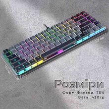 Клавиатура GAMEPRO MK141R Red Swich Low Profile Dark Gray RGB (MK141R)