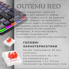 Клавиатура GAMEPRO MK122R Red Swich Low Profile Wireless Dark Gray (MK122R)