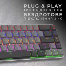 Клавиатура GAMEPRO MK122R Red Swich Low Profile Wireless Dark Gray (MK122R)