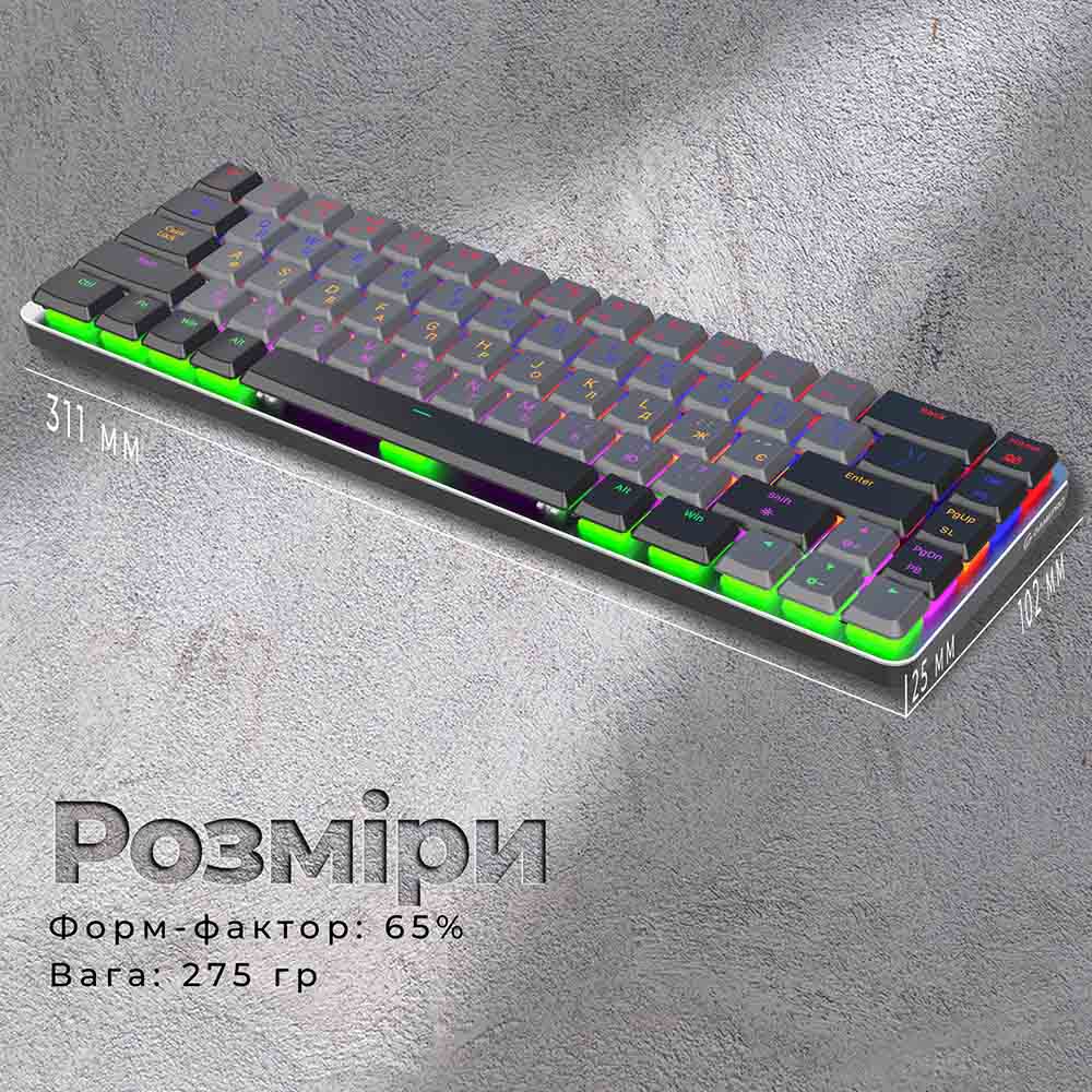 Покупка Клавиатура GAMEPRO MK122R Red Swich Low Profile Wireless Dark Gray (MK122R)