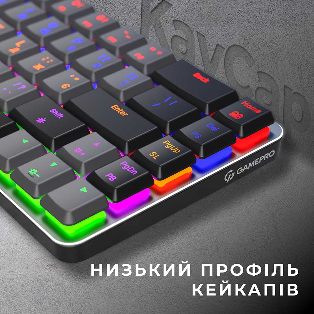 Фото Клавиатура GAMEPRO MK122R Red Swich Low Profile Wireless Dark Gray (MK122R)