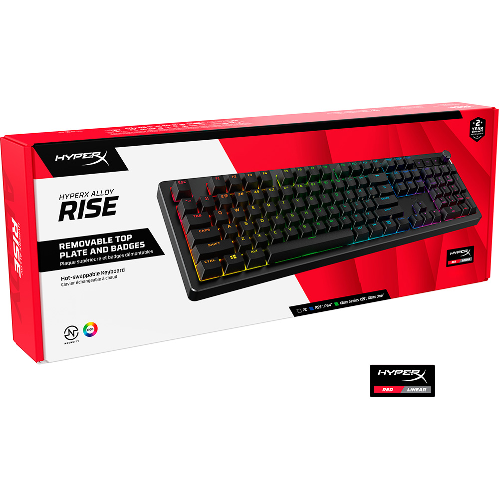 Внешний вид Клавиатура HyperX Alloy Rise PBT HX Red USB Black (7G7A3AA)