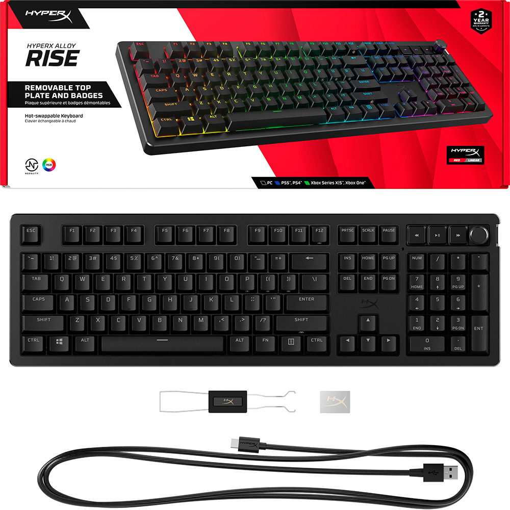 Фото Клавиатура HyperX Alloy Rise PBT HX Red USB Black (7G7A3AA)