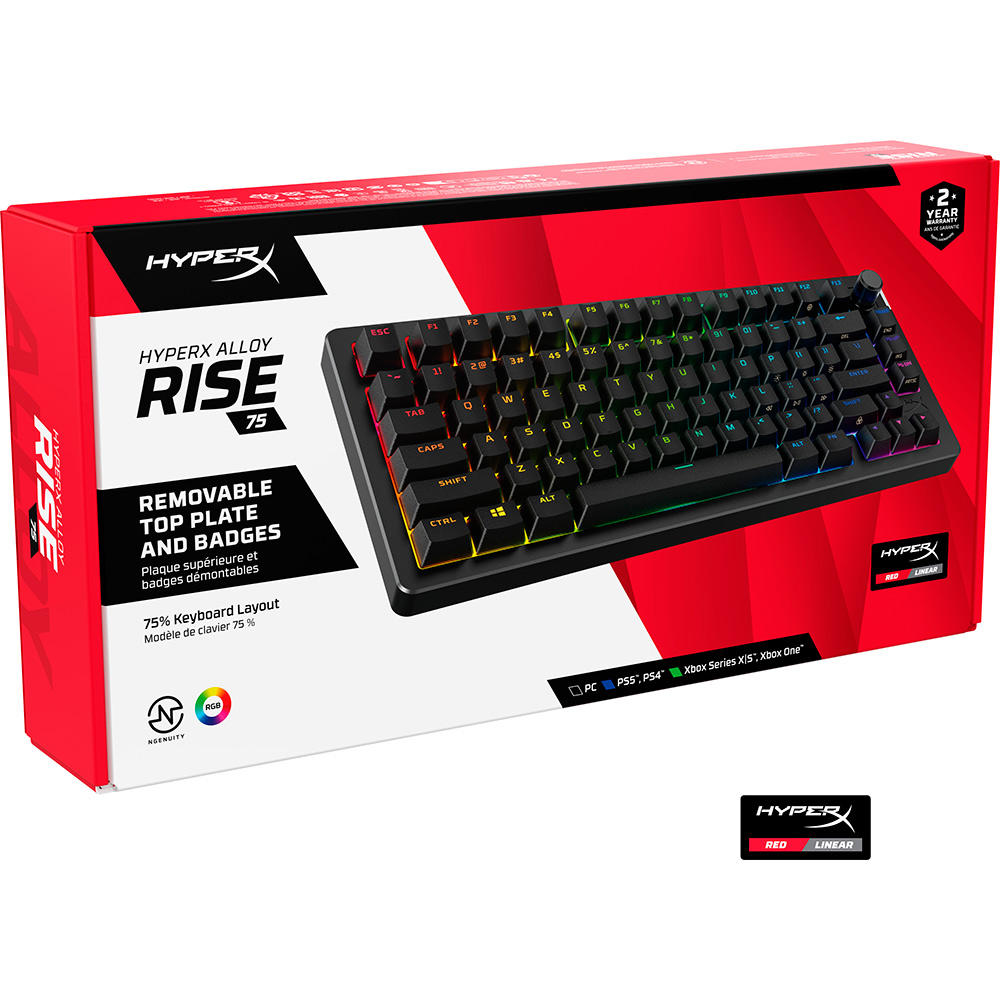 Фото Клавиатура HyperX Alloy Rise 75 PBT HX Red USB Black (7G7A4AA)