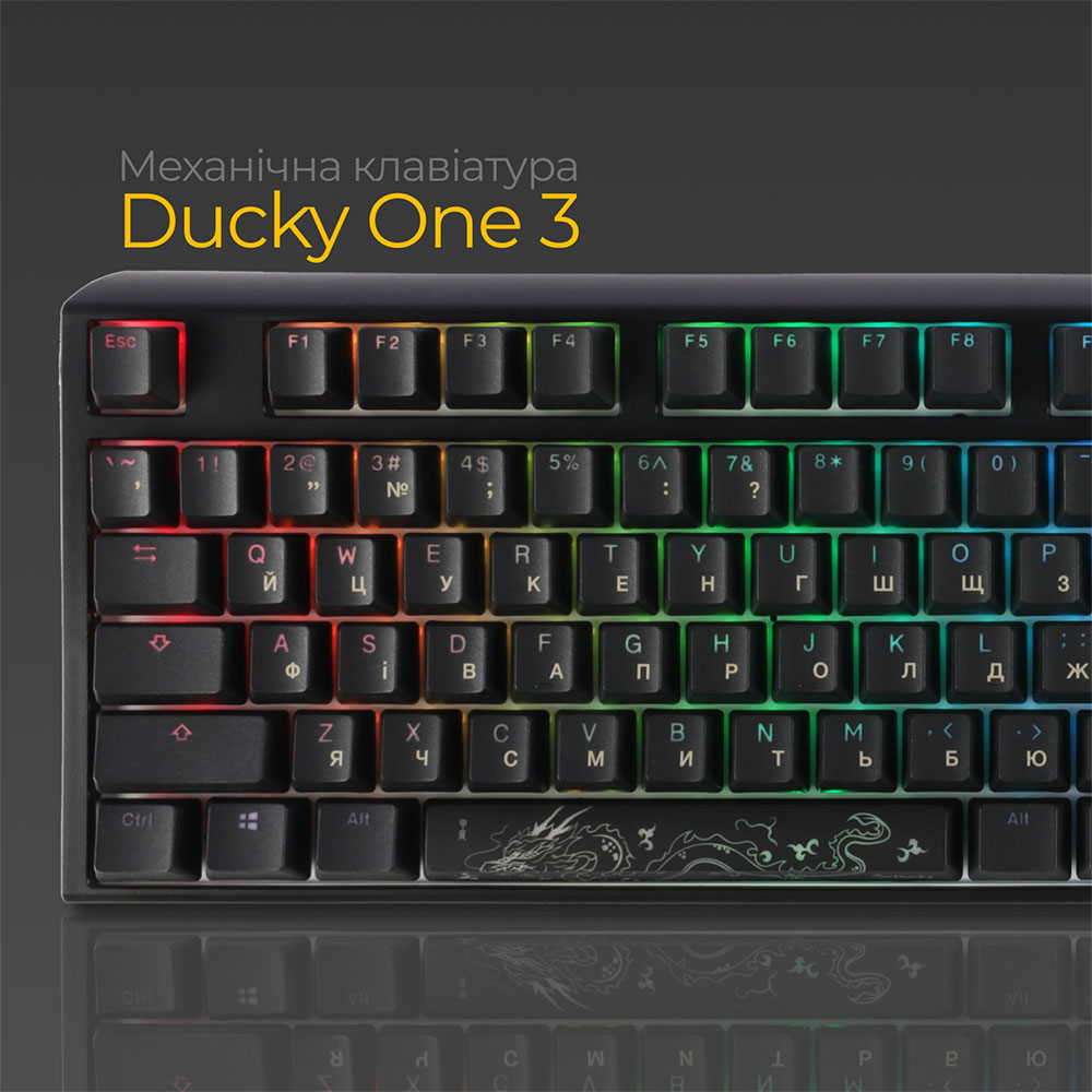 Клавіатура DUCKY One 3 Cherry MX Speed Silver RGB Black UA (DKON2108ST-PUAPXCLAWSC1) Клас ігрова