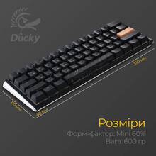 Клавіатура DUCKY One 3 Mini Cherry MX Red RGB Black (DKON2161ST-RUAPXCLAWSC1)