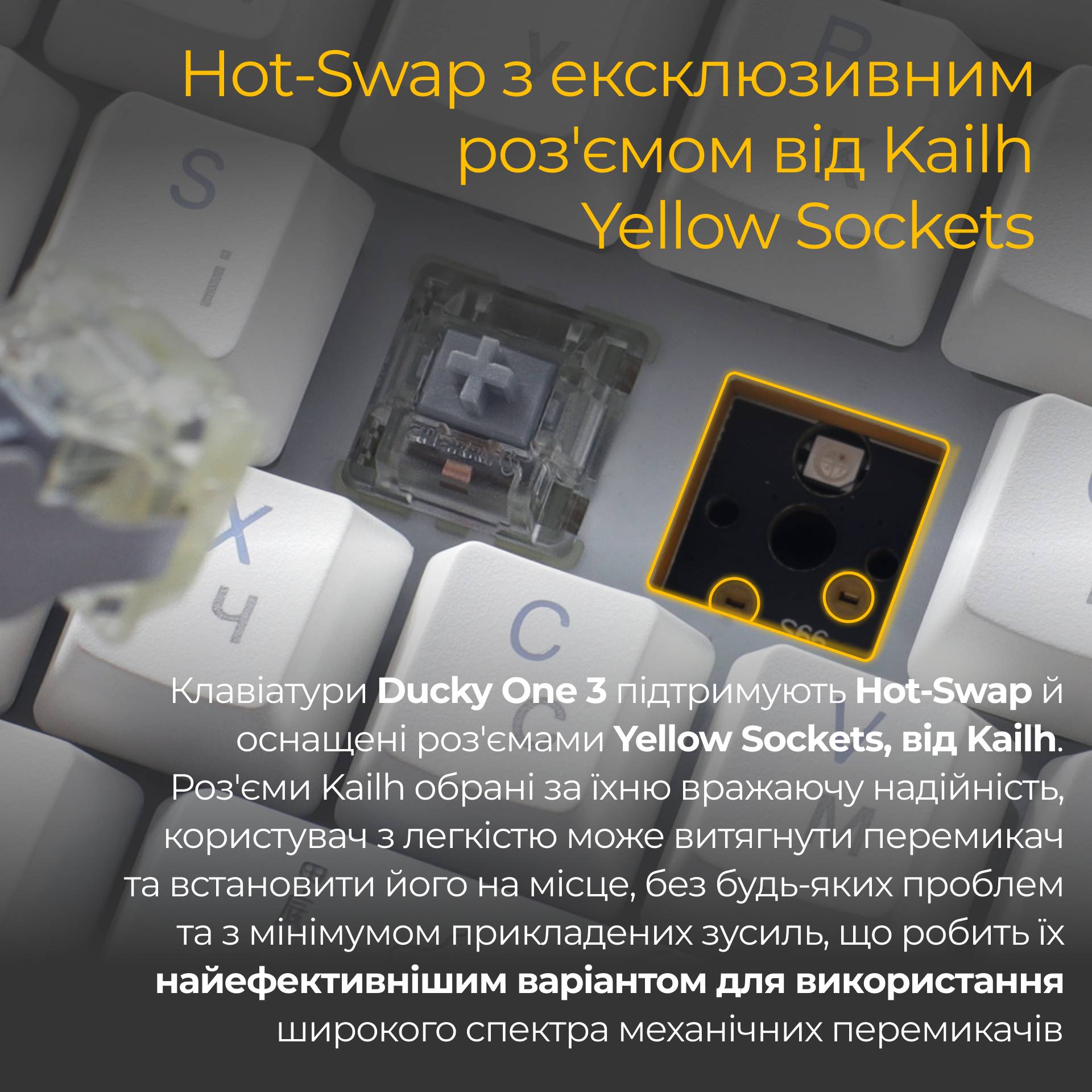 Клавіатура DUCKY One 3 Cherry MX Brown RGB White (DKON2108ST-BUAPXPWWWSC1) Підключення дротове