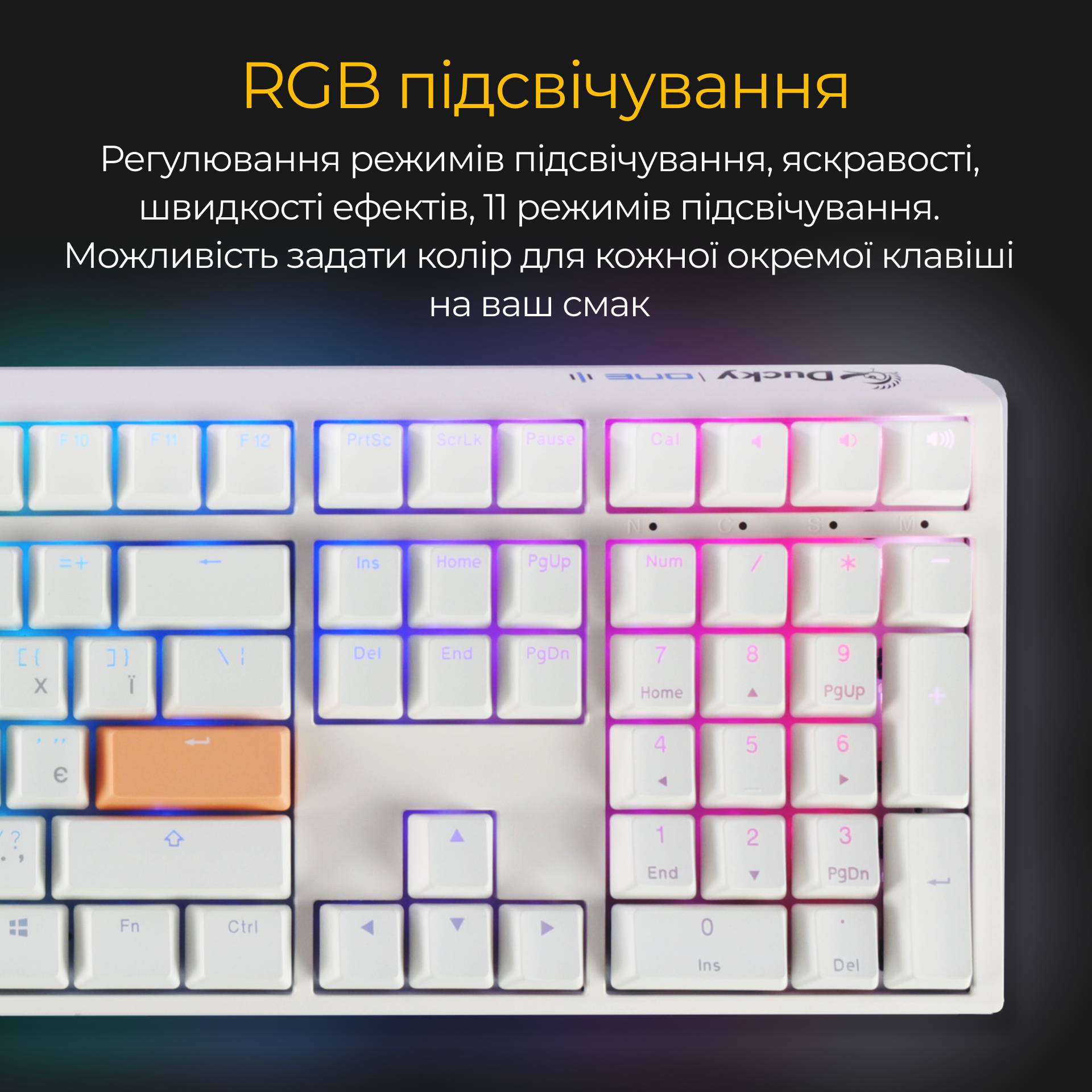 В Україні Клавіатура DUCKY One 3 Cherry MX Blue RGB White (DKON2108ST-CUAPXPWWWSC1)