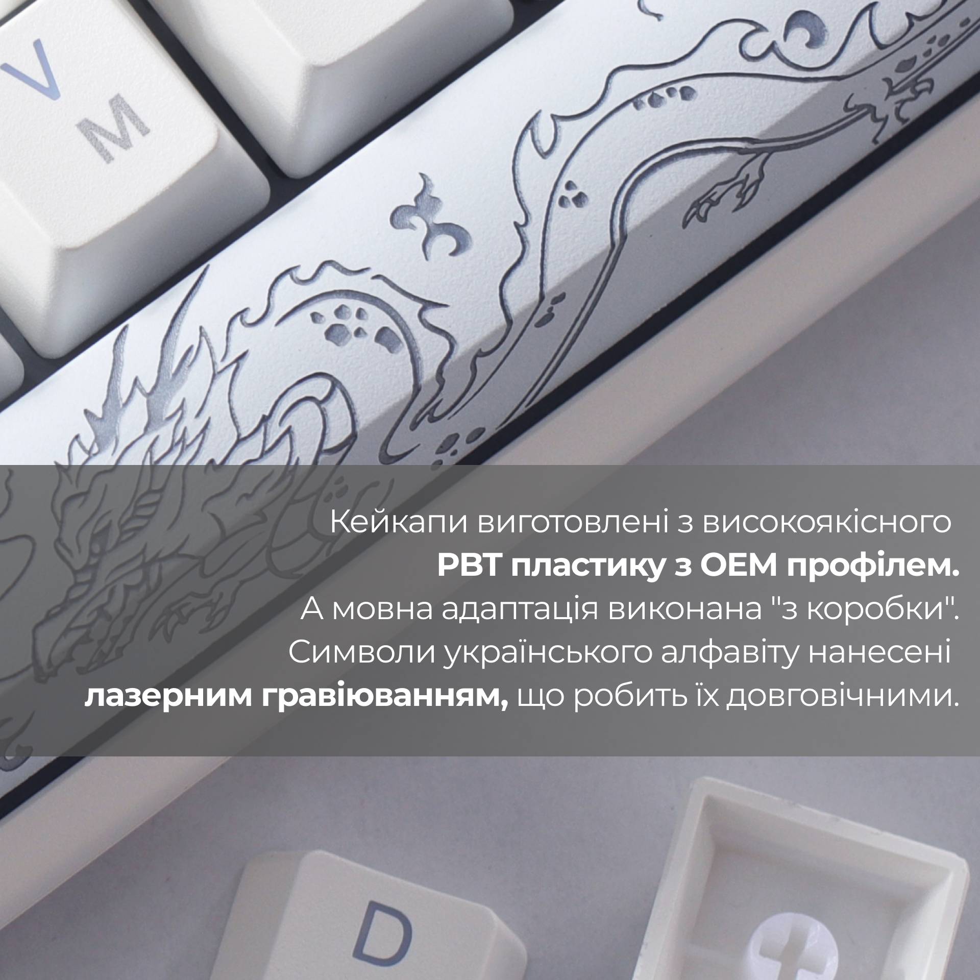 Клавіатура DUCKY One 3 Cherry MX Blue RGB White (DKON2108ST-CUAPXPWWWSC1) Клас ігрова