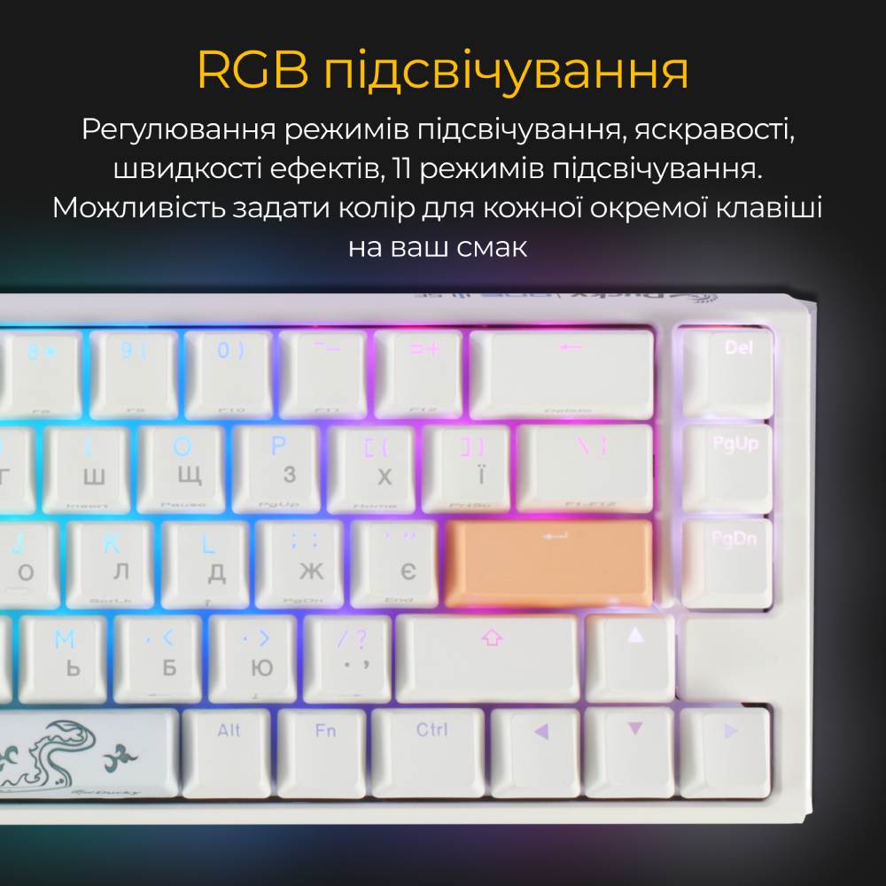 Фото 14 Клавіатура DUCKY One 3 SF Cherry MX Red RGB White (DKON2167ST-RUAPXPWWWSC1)