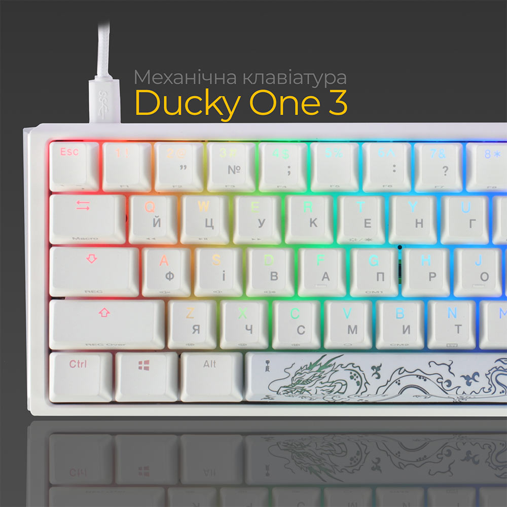 Фото Клавіатура DUCKY One 3 Mini Cherry MX Brown RGB White (DKON2161ST-BUAPXPWWWSC1)