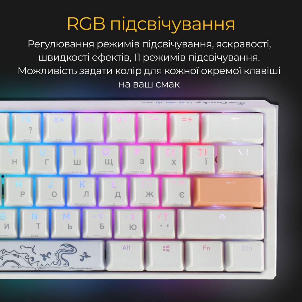 В Україні Клавіатура DUCKY One 3 Mini Cherry MX Red RGB White (DKON2161ST-RUAPXPWWWSC1)