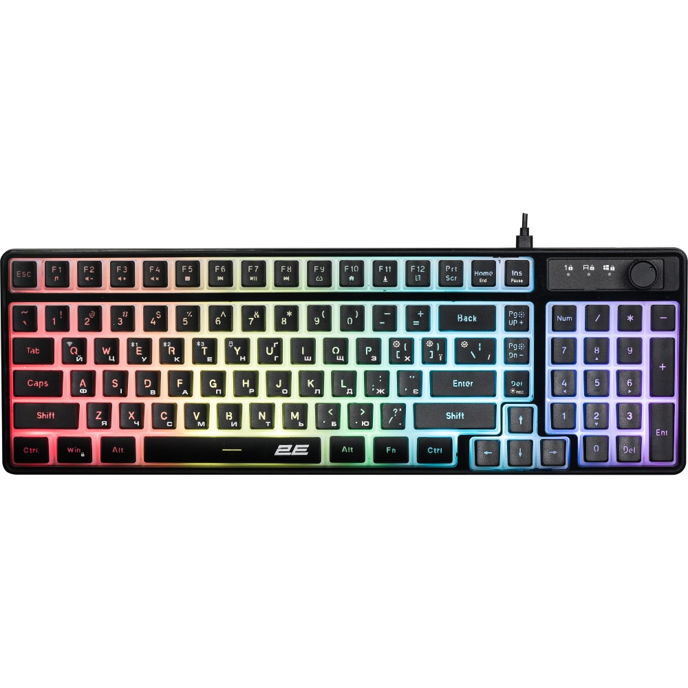 Игровая клавиатура 2E GAMING KG390 USB-A/WL/BT EN/UA RGB Black (2E-KG390UBK-WL)