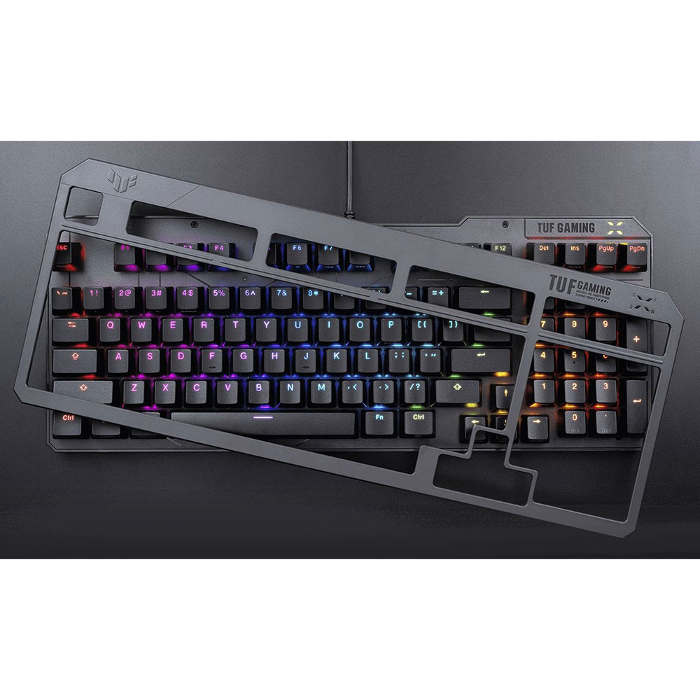 Зовнішній вигляд Клавіатура ASUS TUF Gaming K3 Gen II Optical-Mech Switch Black (90MP0390-BKMA00)