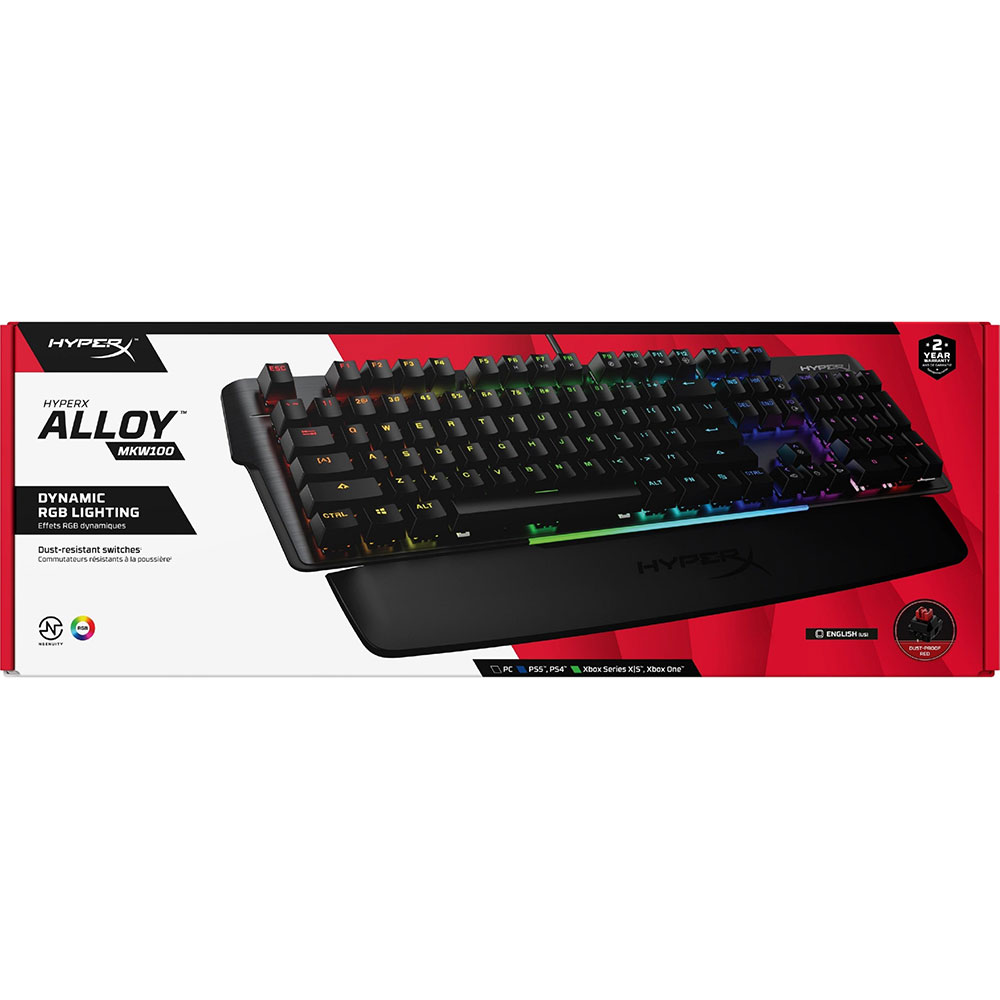 Зовнішній вигляд Клавіатура Hyperx Alloy MKW100 TTC Red Switch UA Black (4P5E1AA)