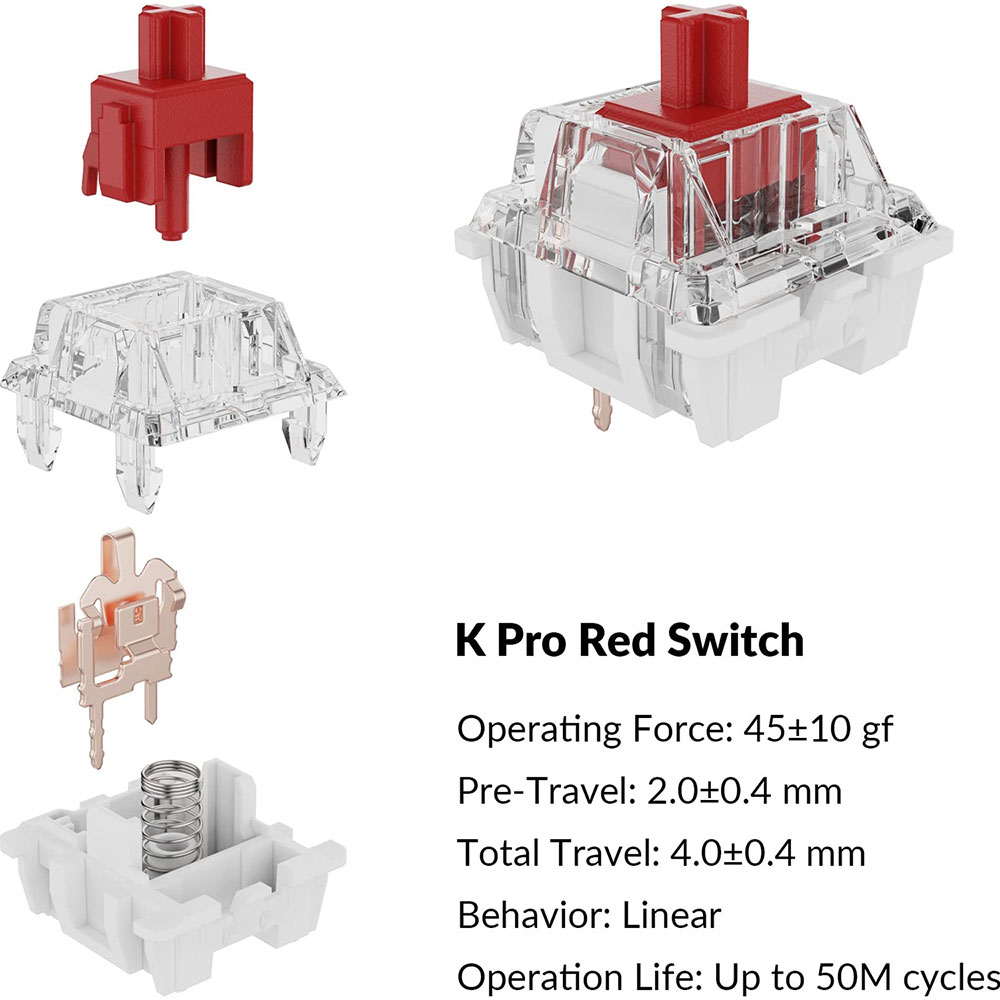 Клавіатура KEYCHRON C1 Pro 87 Key RGB K Pro Red Switch Black (C1PL1_KEYCHRON) Підключення дротове